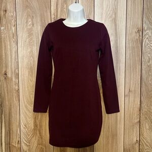 Zara Mini Dress Size Medium Burgundy/Maroon Long Sleeves
